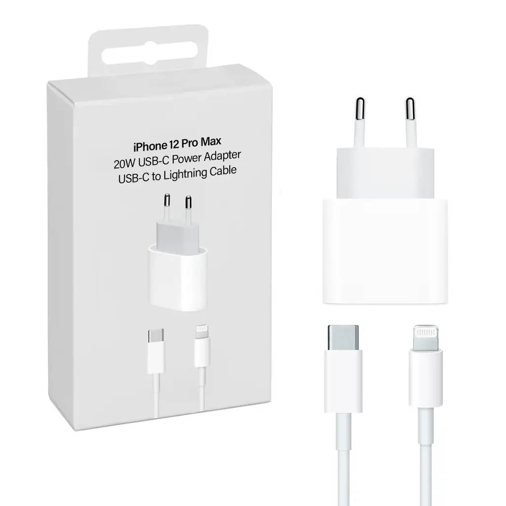 [CA-GEN-CRGIP006-20W-WHT] Cargador Pared 20W USB-C Power Delivery Cable Lightning 1m iPhone