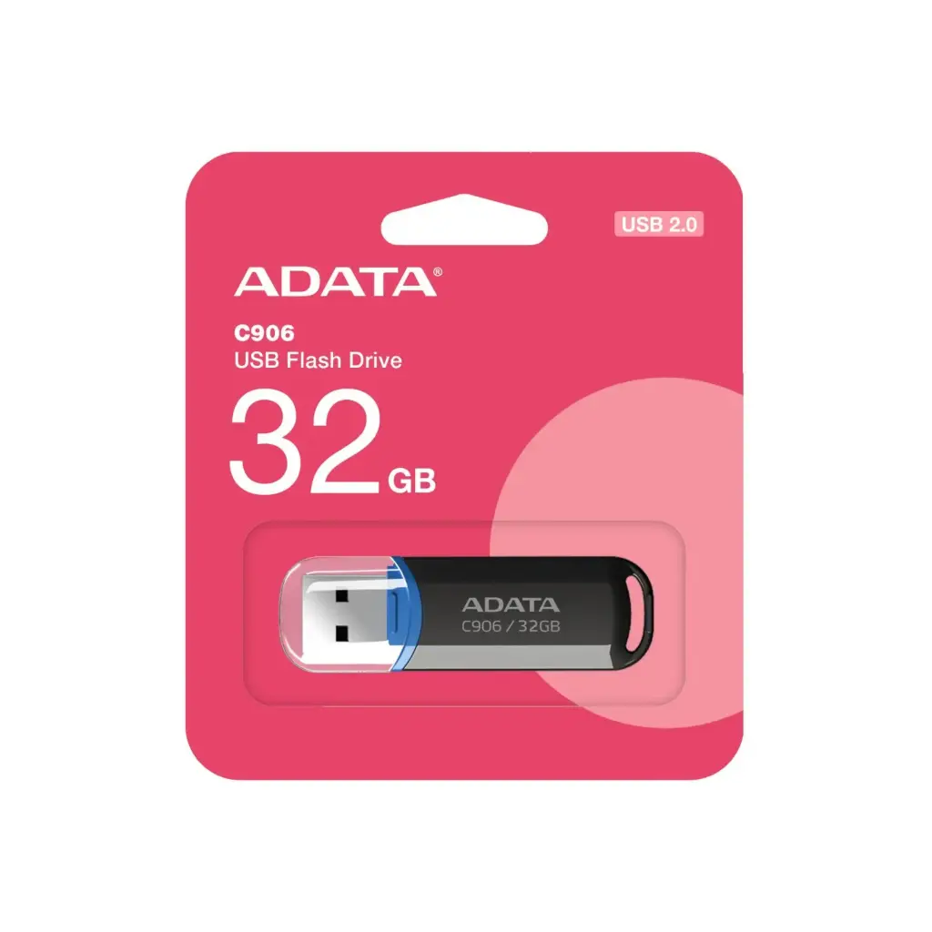 Pendrive Adata 32GB USB 2.0 C906 Negro Resistente Compacto