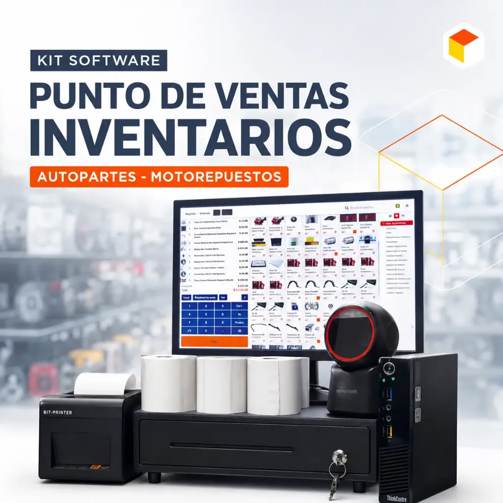 Set Punto De Venta E Inventario Autopartes y Motorepuestos | Pc, Impresora, Lector, Gaveta Dinero, Papel Térmico | Licencia De Por Vida. 