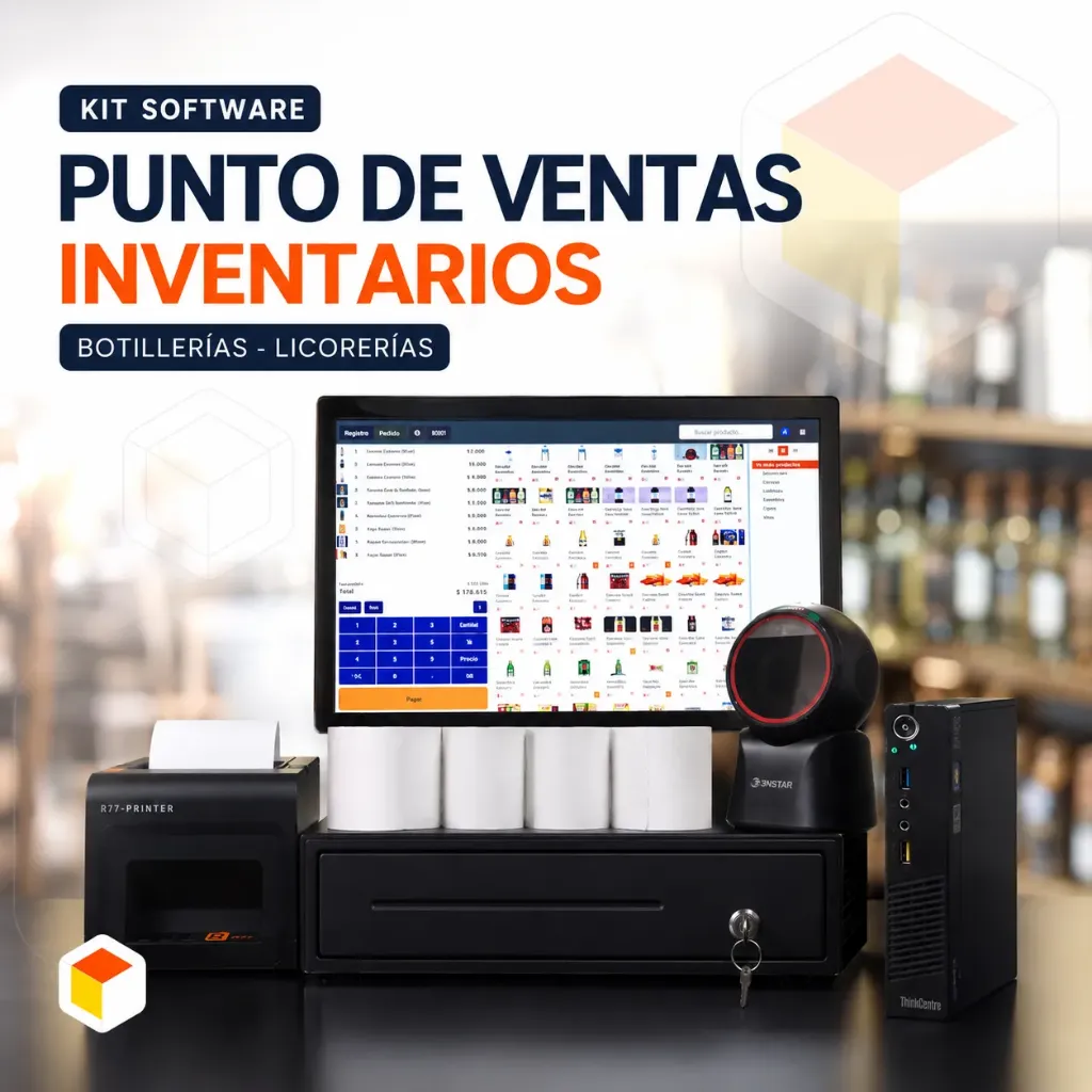Set Punto De Venta E Inventario Botillerías | Pc, Impresora, Lector, Gaveta Dinero, Papel Térmico | Licencia De Por Vida.